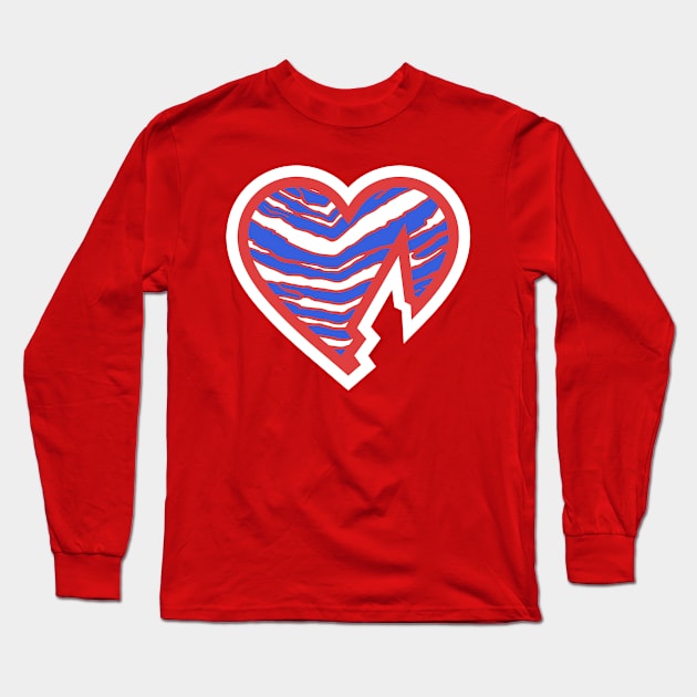 HBK Buffalo Zubaz Heart Long Sleeve T-Shirt by Carl Cordes